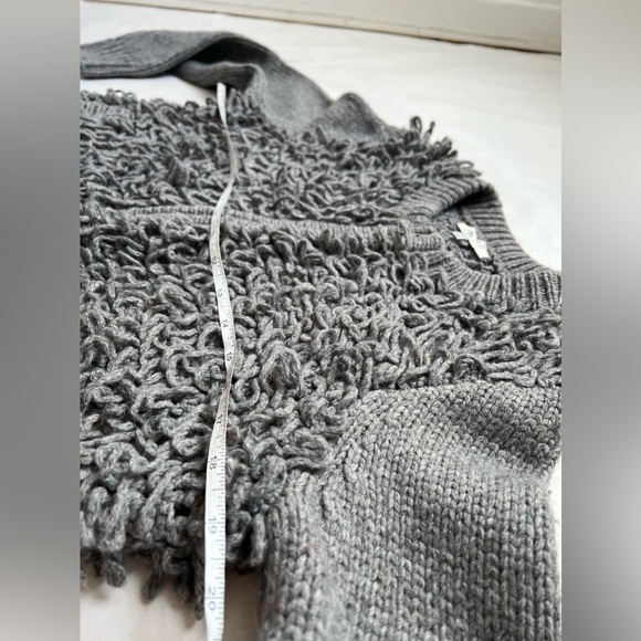 Madewell Fringe Loop Full Zip Sweater Cardigan Gray Jacket Size XS Alpaca Wool - Picture 5 of 7